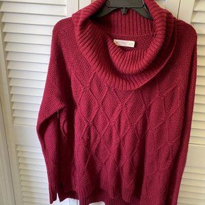 Maroon Cowl Neck Sweater, XL